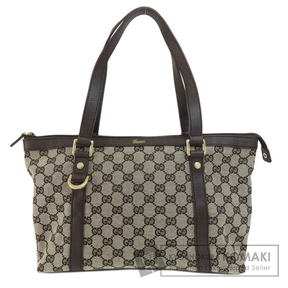 Gucci Handbags - Gucci GG Canvas Abbey tote brown leather